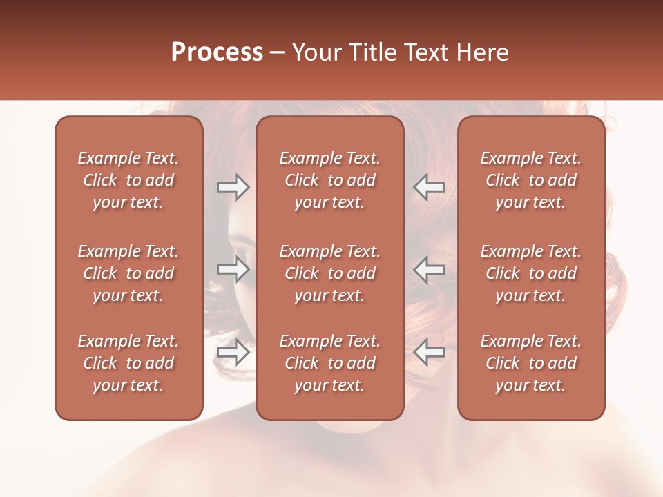 A Woman With Red Hair Is Looking Down PowerPoint Template