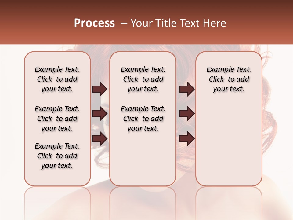 A Woman With Red Hair Is Looking Down PowerPoint Template