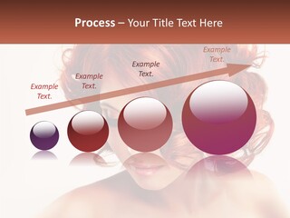A Woman With Red Hair Is Looking Down PowerPoint Template