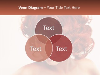 A Woman With Red Hair Is Looking Down PowerPoint Template