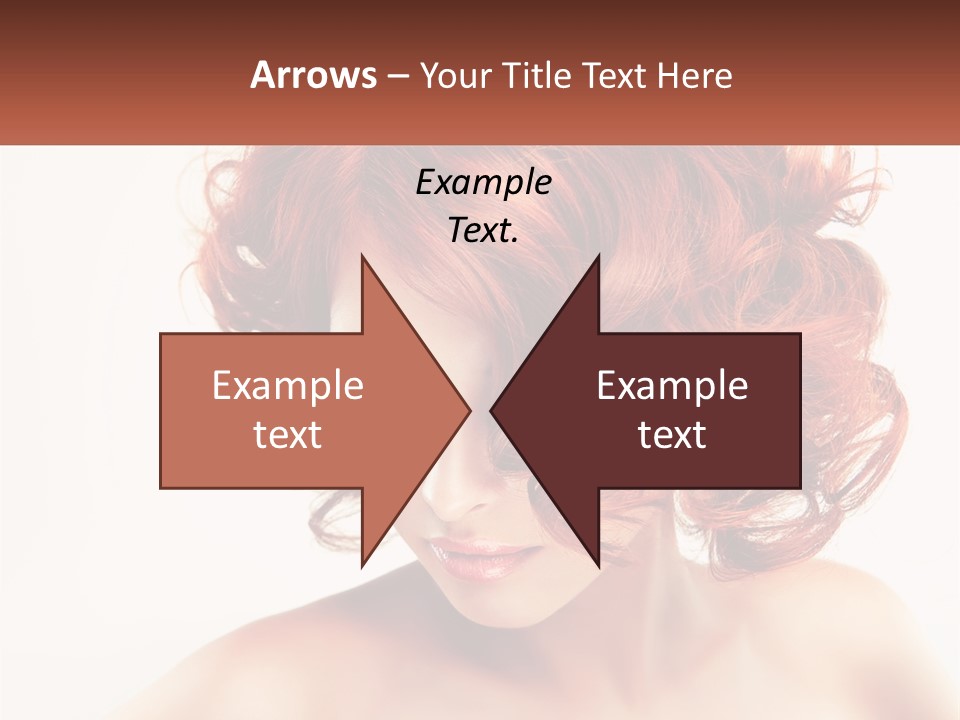 A Woman With Red Hair Is Looking Down PowerPoint Template