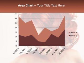 A Woman With Red Hair Is Looking Down PowerPoint Template