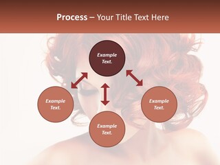 A Woman With Red Hair Is Looking Down PowerPoint Template