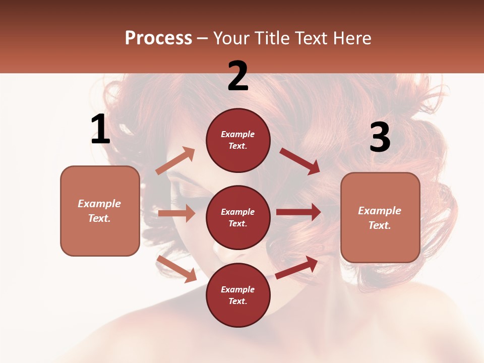 A Woman With Red Hair Is Looking Down PowerPoint Template