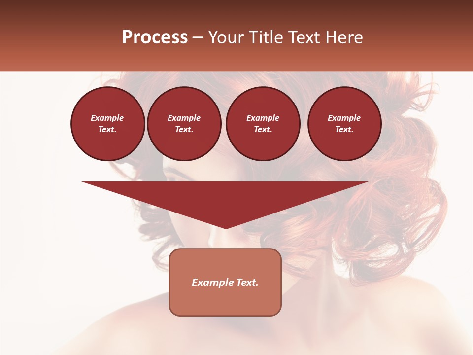 A Woman With Red Hair Is Looking Down PowerPoint Template
