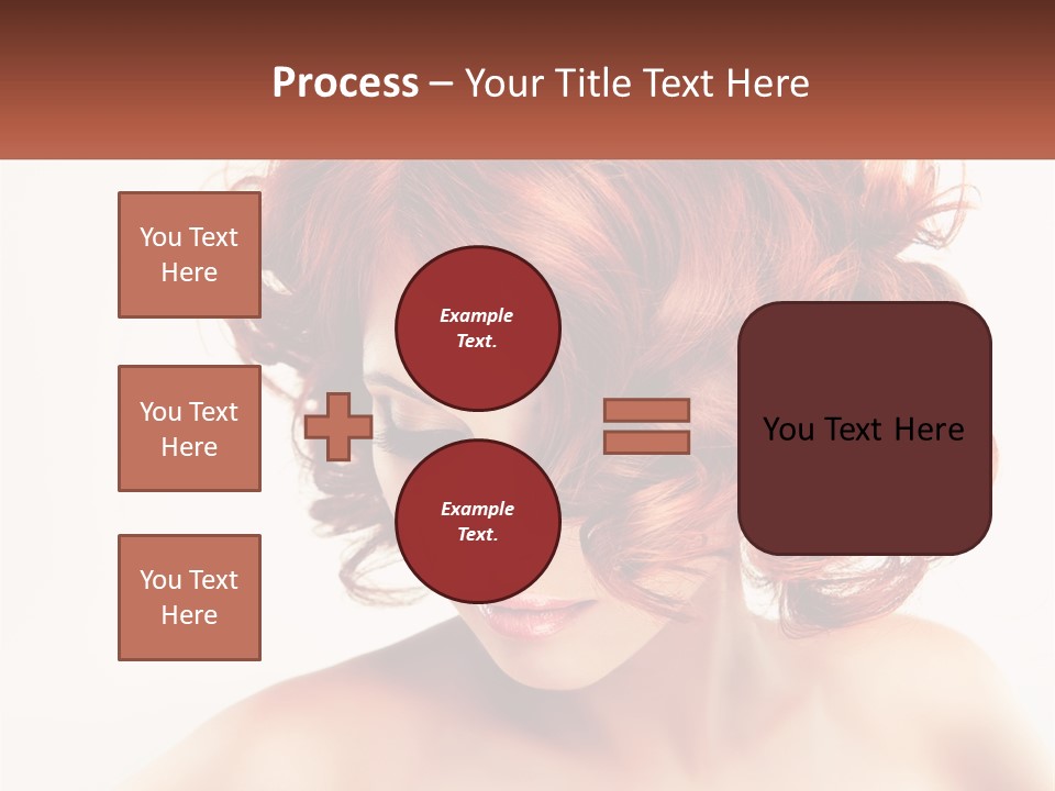 A Woman With Red Hair Is Looking Down PowerPoint Template