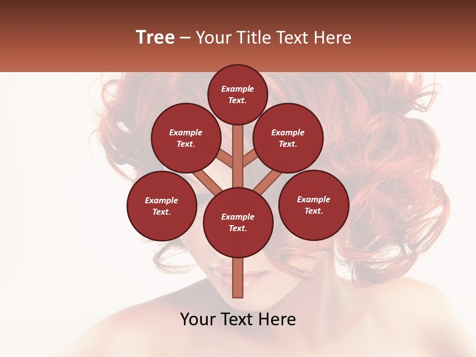 A Woman With Red Hair Is Looking Down PowerPoint Template