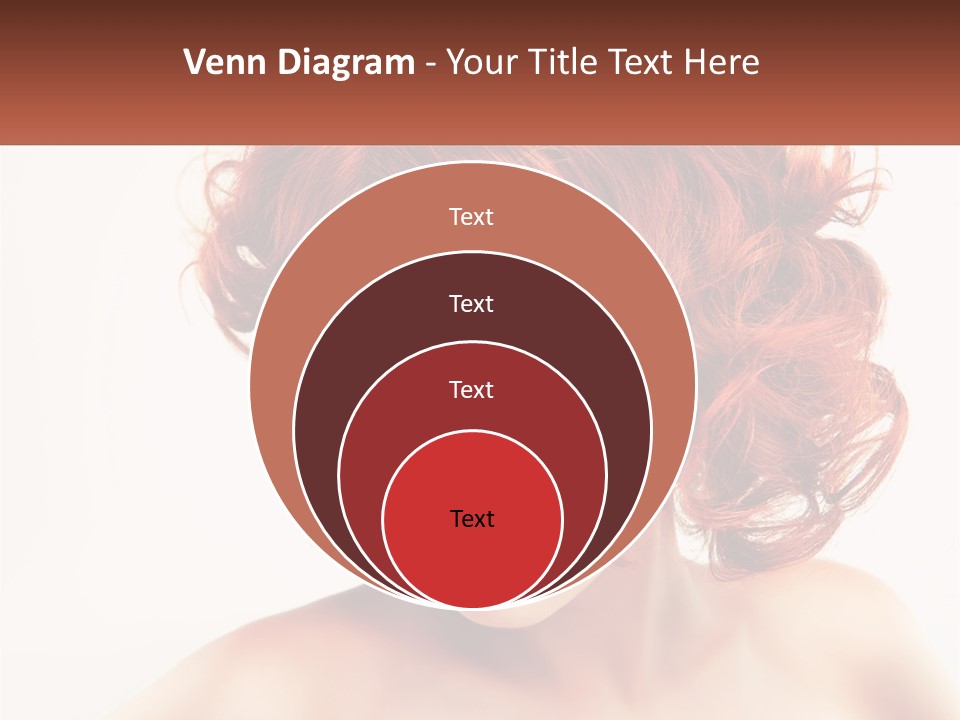 A Woman With Red Hair Is Looking Down PowerPoint Template