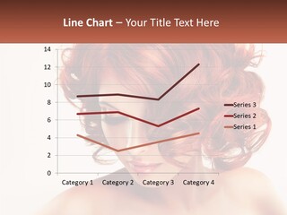 A Woman With Red Hair Is Looking Down PowerPoint Template
