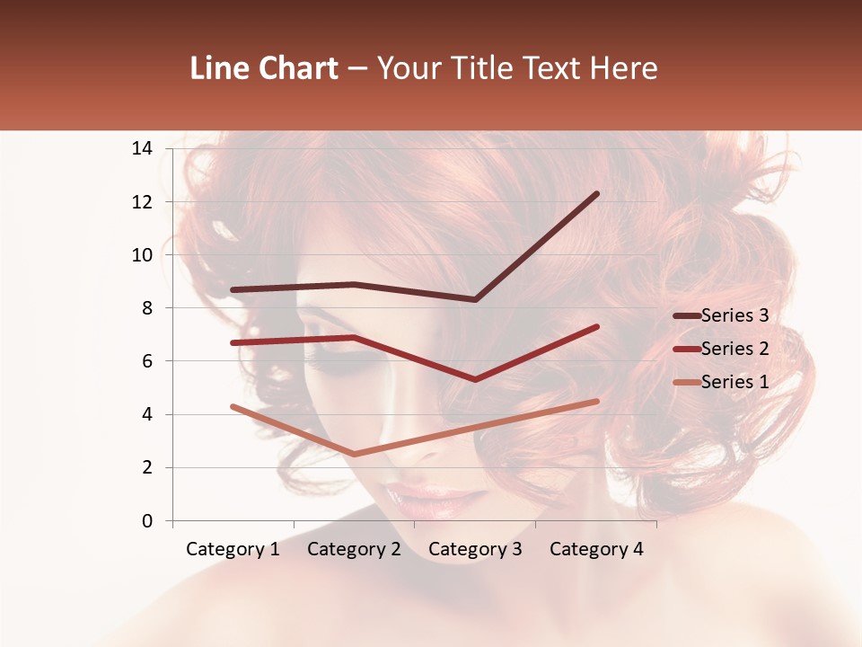 A Woman With Red Hair Is Looking Down PowerPoint Template