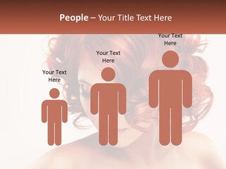 A Woman With Red Hair Is Looking Down PowerPoint Template