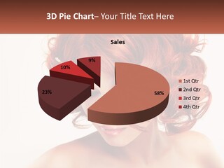 A Woman With Red Hair Is Looking Down PowerPoint Template