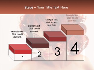 A Woman With Red Hair Is Looking Down PowerPoint Template