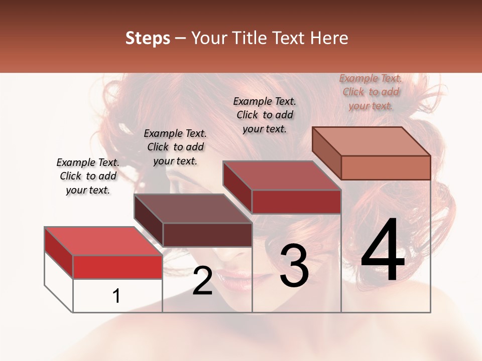 A Woman With Red Hair Is Looking Down PowerPoint Template