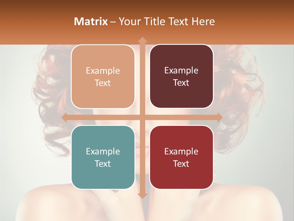 A Beautiful Woman With Red Hair And Blue Eyes PowerPoint Template