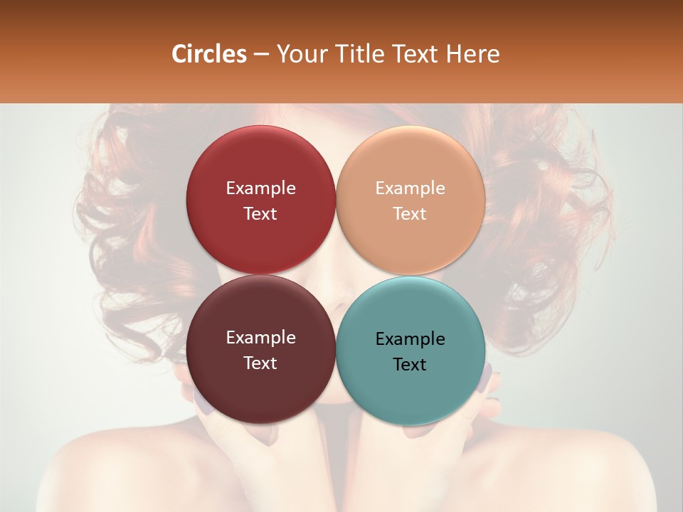 A Beautiful Woman With Red Hair And Blue Eyes PowerPoint Template