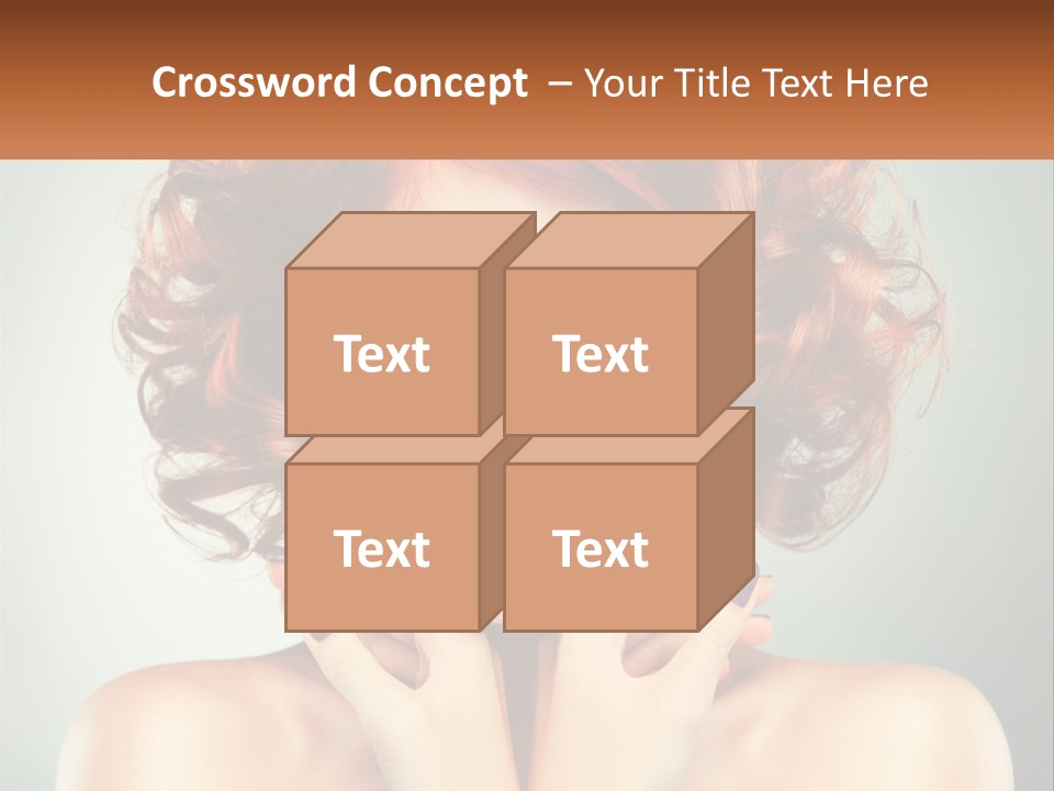 A Beautiful Woman With Red Hair And Blue Eyes PowerPoint Template