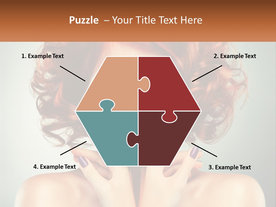 A Beautiful Woman With Red Hair And Blue Eyes PowerPoint Template