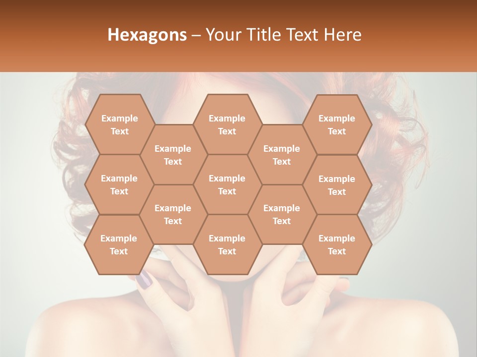 A Beautiful Woman With Red Hair And Blue Eyes PowerPoint Template