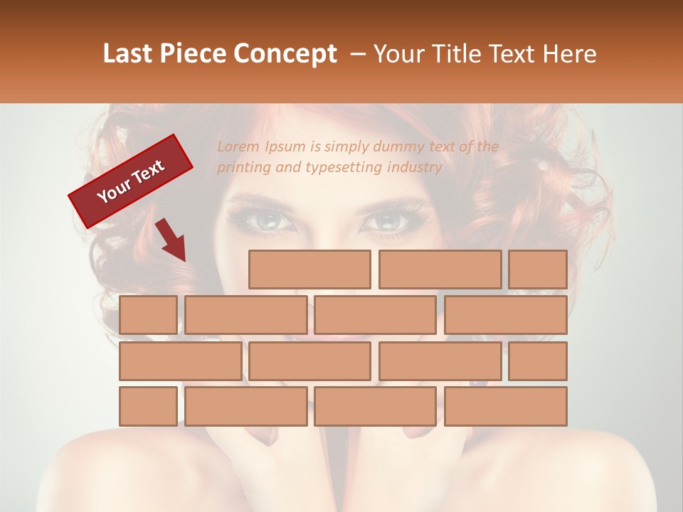 A Beautiful Woman With Red Hair And Blue Eyes PowerPoint Template