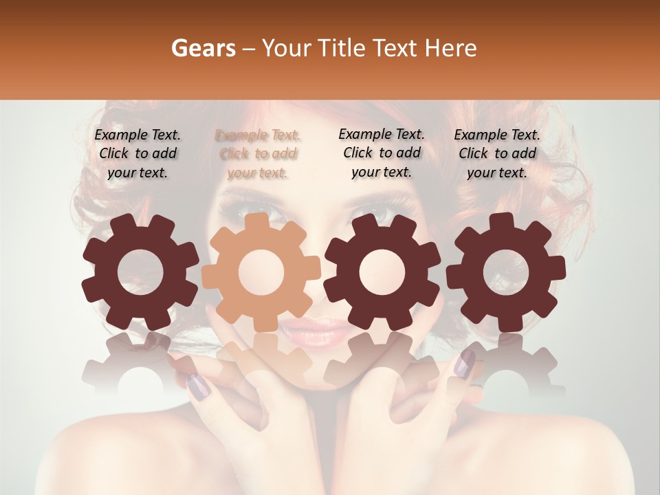 A Beautiful Woman With Red Hair And Blue Eyes PowerPoint Template