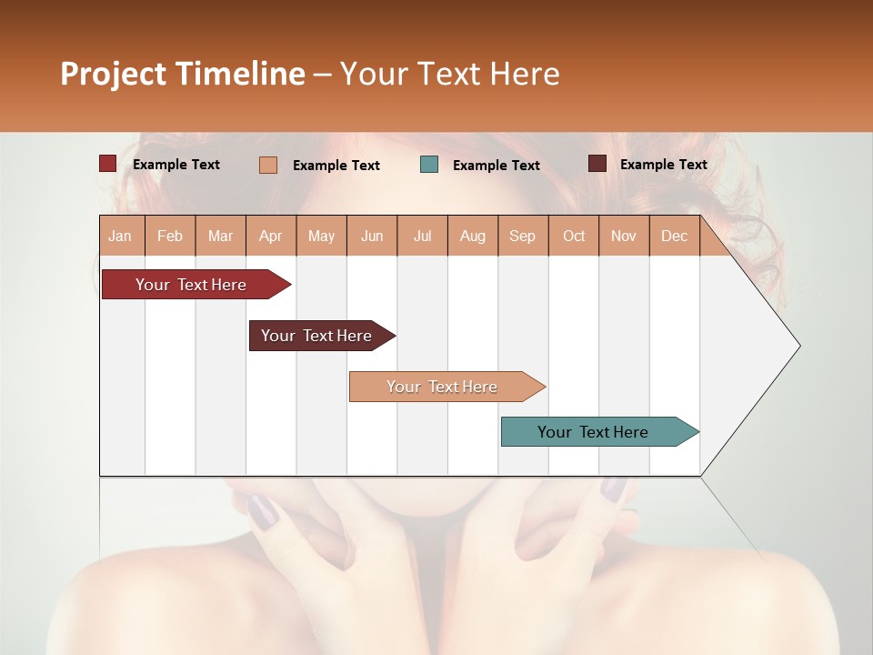 A Beautiful Woman With Red Hair And Blue Eyes PowerPoint Template