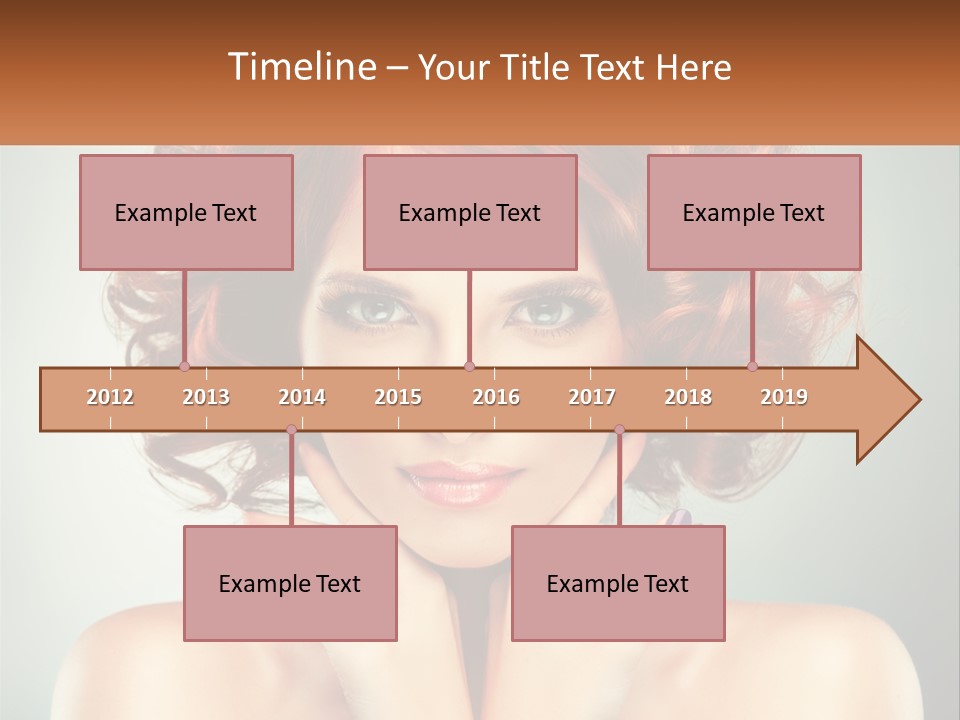 A Beautiful Woman With Red Hair And Blue Eyes PowerPoint Template