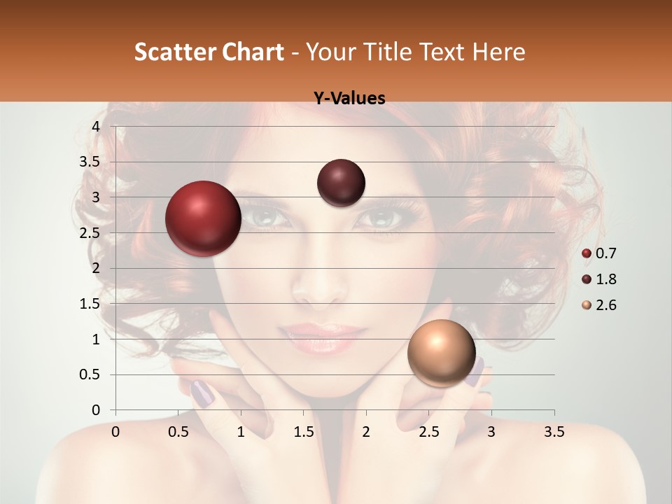 A Beautiful Woman With Red Hair And Blue Eyes PowerPoint Template