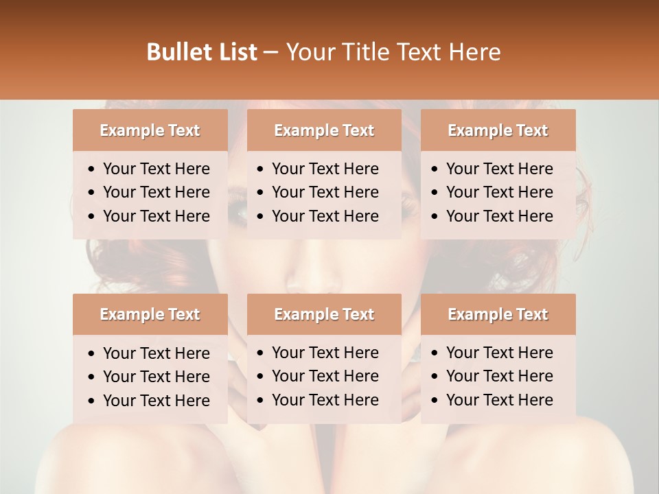 A Beautiful Woman With Red Hair And Blue Eyes PowerPoint Template