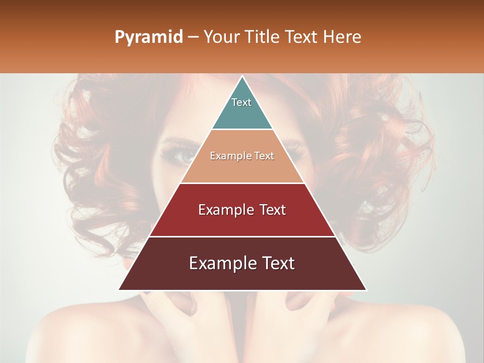 A Beautiful Woman With Red Hair And Blue Eyes PowerPoint Template