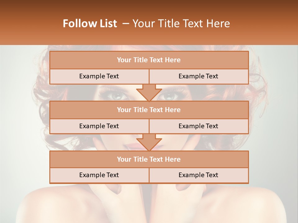 A Beautiful Woman With Red Hair And Blue Eyes PowerPoint Template