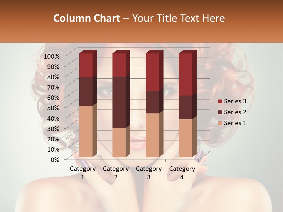 A Beautiful Woman With Red Hair And Blue Eyes PowerPoint Template