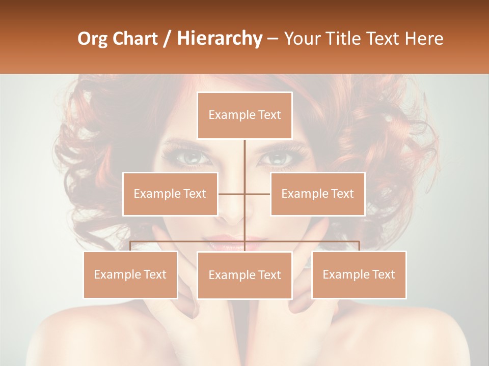 A Beautiful Woman With Red Hair And Blue Eyes PowerPoint Template