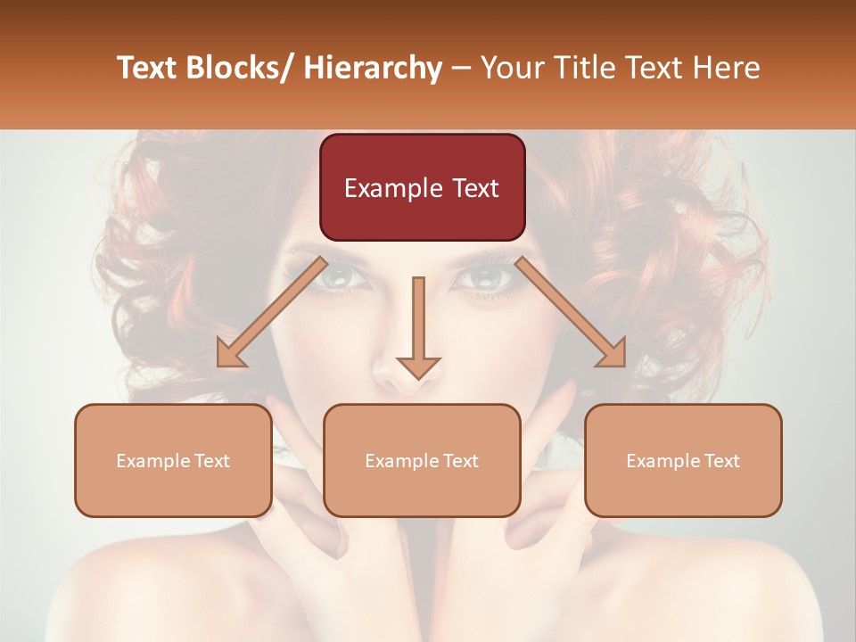 A Beautiful Woman With Red Hair And Blue Eyes PowerPoint Template