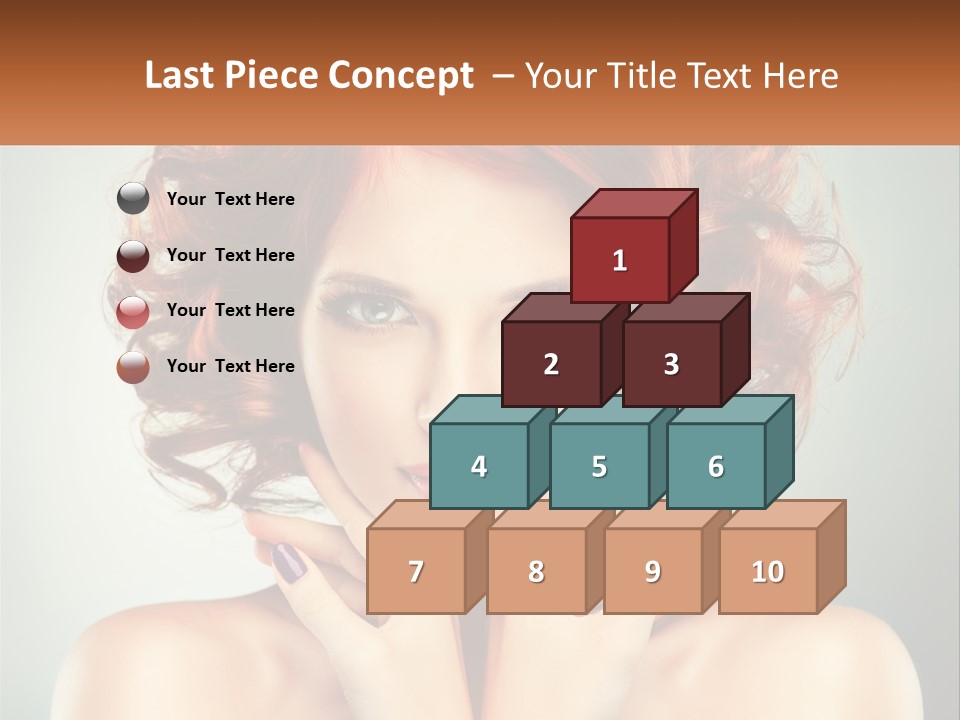 A Beautiful Woman With Red Hair And Blue Eyes PowerPoint Template