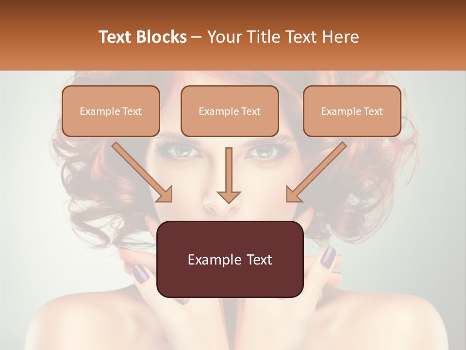 A Beautiful Woman With Red Hair And Blue Eyes PowerPoint Template