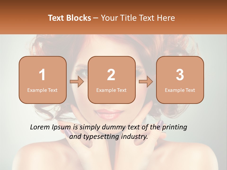 A Beautiful Woman With Red Hair And Blue Eyes PowerPoint Template