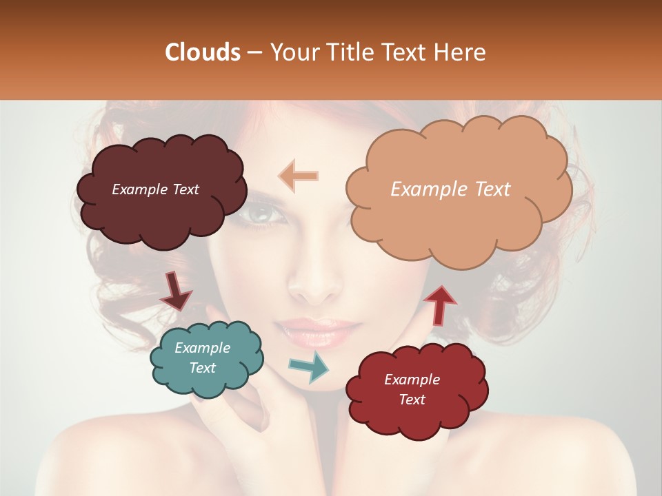 A Beautiful Woman With Red Hair And Blue Eyes PowerPoint Template