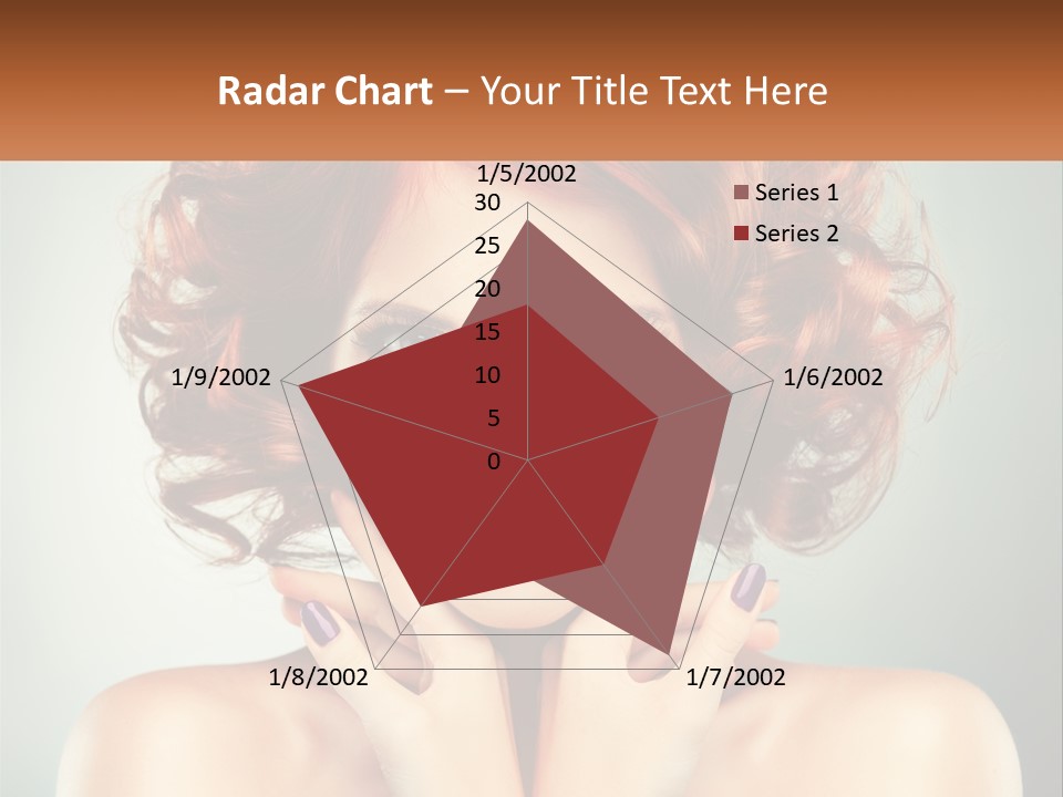 A Beautiful Woman With Red Hair And Blue Eyes PowerPoint Template