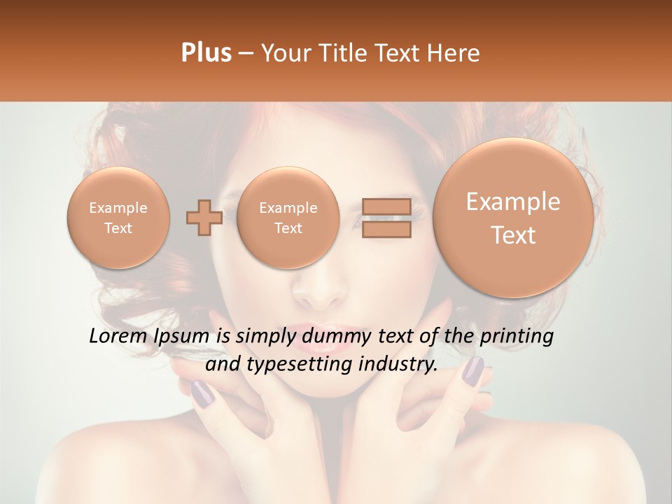 A Beautiful Woman With Red Hair And Blue Eyes PowerPoint Template