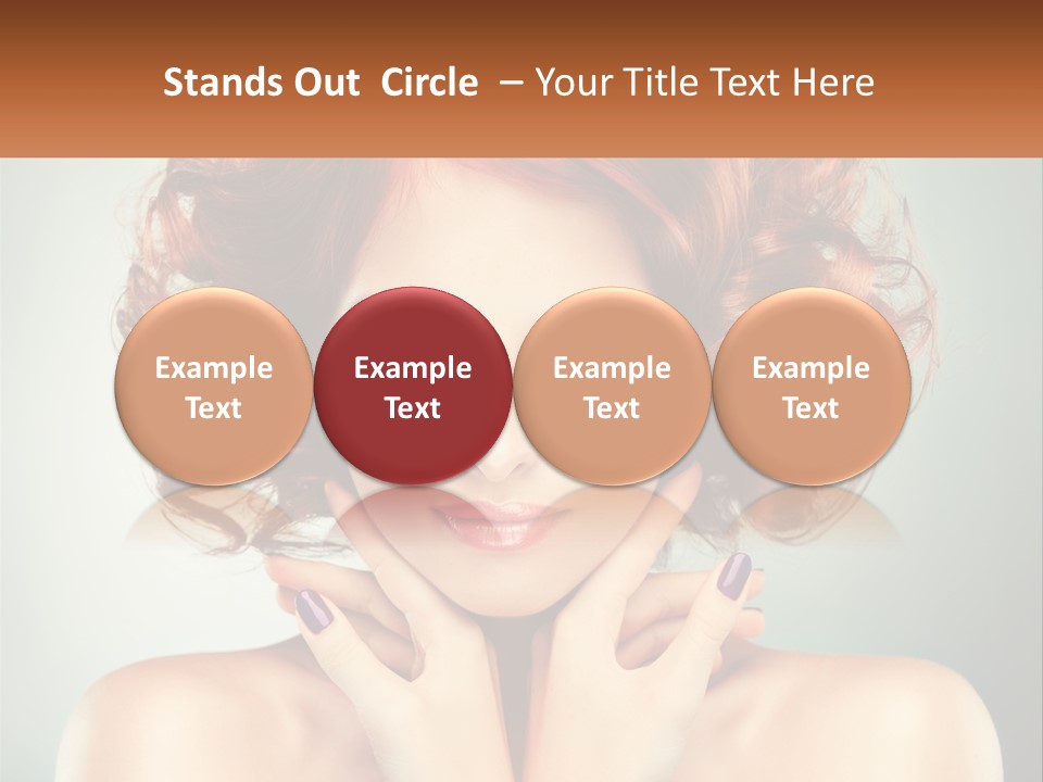 A Beautiful Woman With Red Hair And Blue Eyes PowerPoint Template
