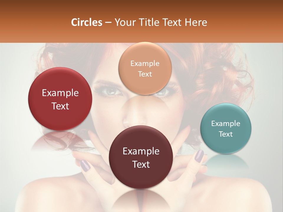 A Beautiful Woman With Red Hair And Blue Eyes PowerPoint Template