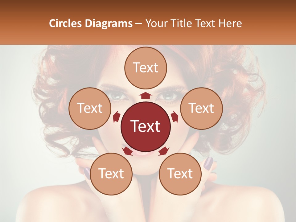 A Beautiful Woman With Red Hair And Blue Eyes PowerPoint Template