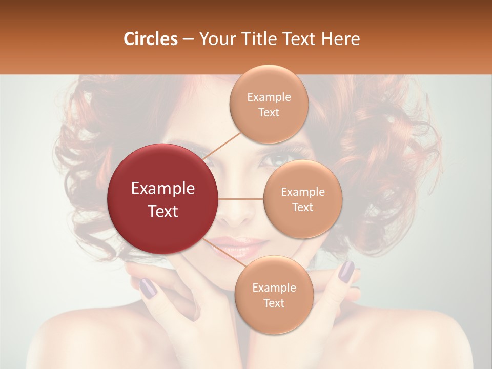 A Beautiful Woman With Red Hair And Blue Eyes PowerPoint Template