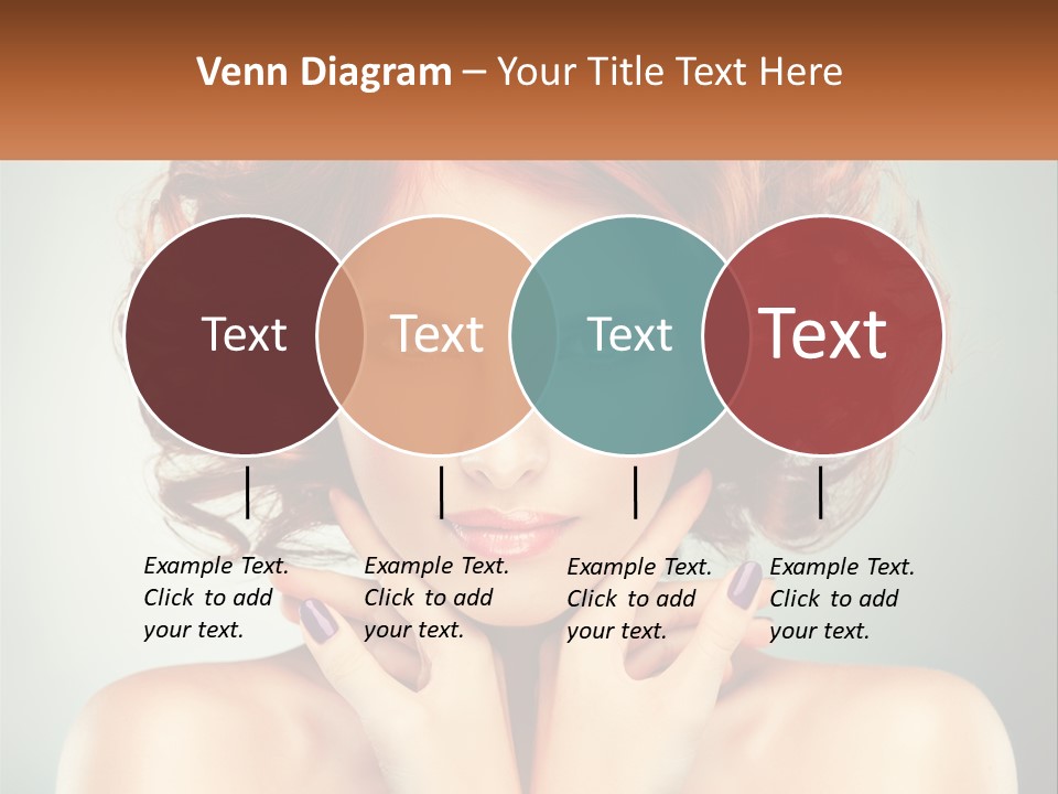 A Beautiful Woman With Red Hair And Blue Eyes PowerPoint Template