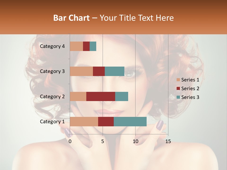 A Beautiful Woman With Red Hair And Blue Eyes PowerPoint Template