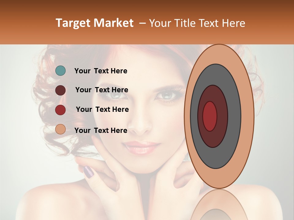 A Beautiful Woman With Red Hair And Blue Eyes PowerPoint Template