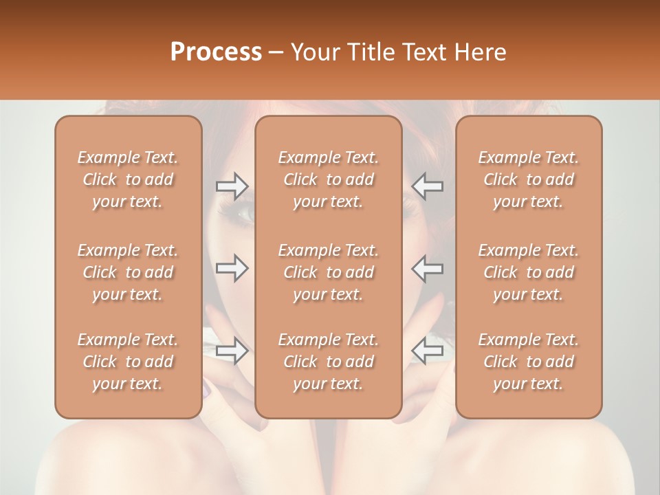 A Beautiful Woman With Red Hair And Blue Eyes PowerPoint Template