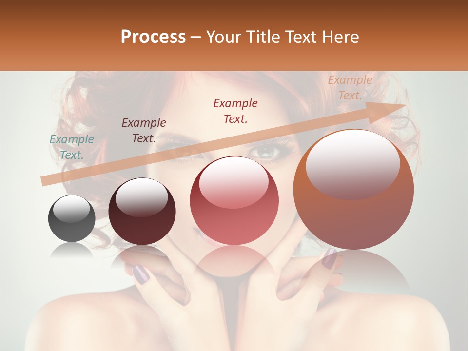 A Beautiful Woman With Red Hair And Blue Eyes PowerPoint Template