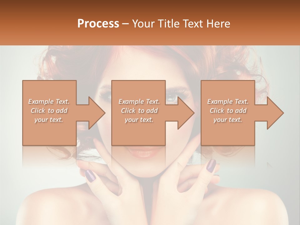 A Beautiful Woman With Red Hair And Blue Eyes PowerPoint Template